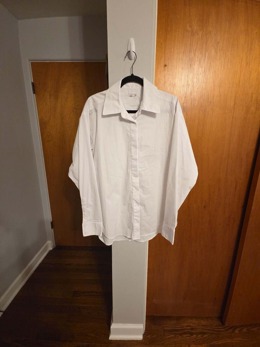 Good American White Long Sleeve Button-Down Shirt